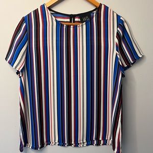 Short sleeve striped blouse